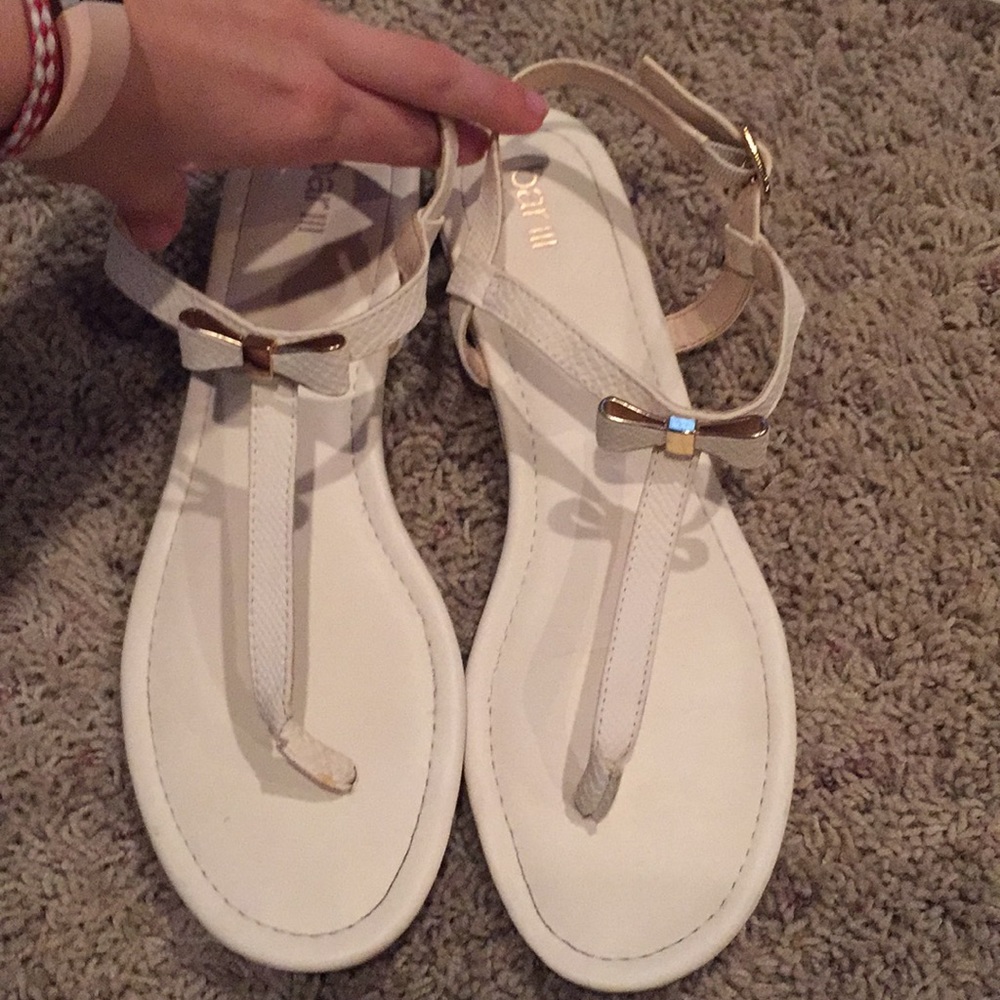 Cream Bow Sandals